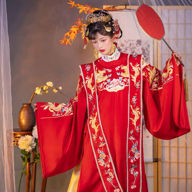 花神凤求凰明制婚服汉服女正品原创圆领长袄马面裙汉服