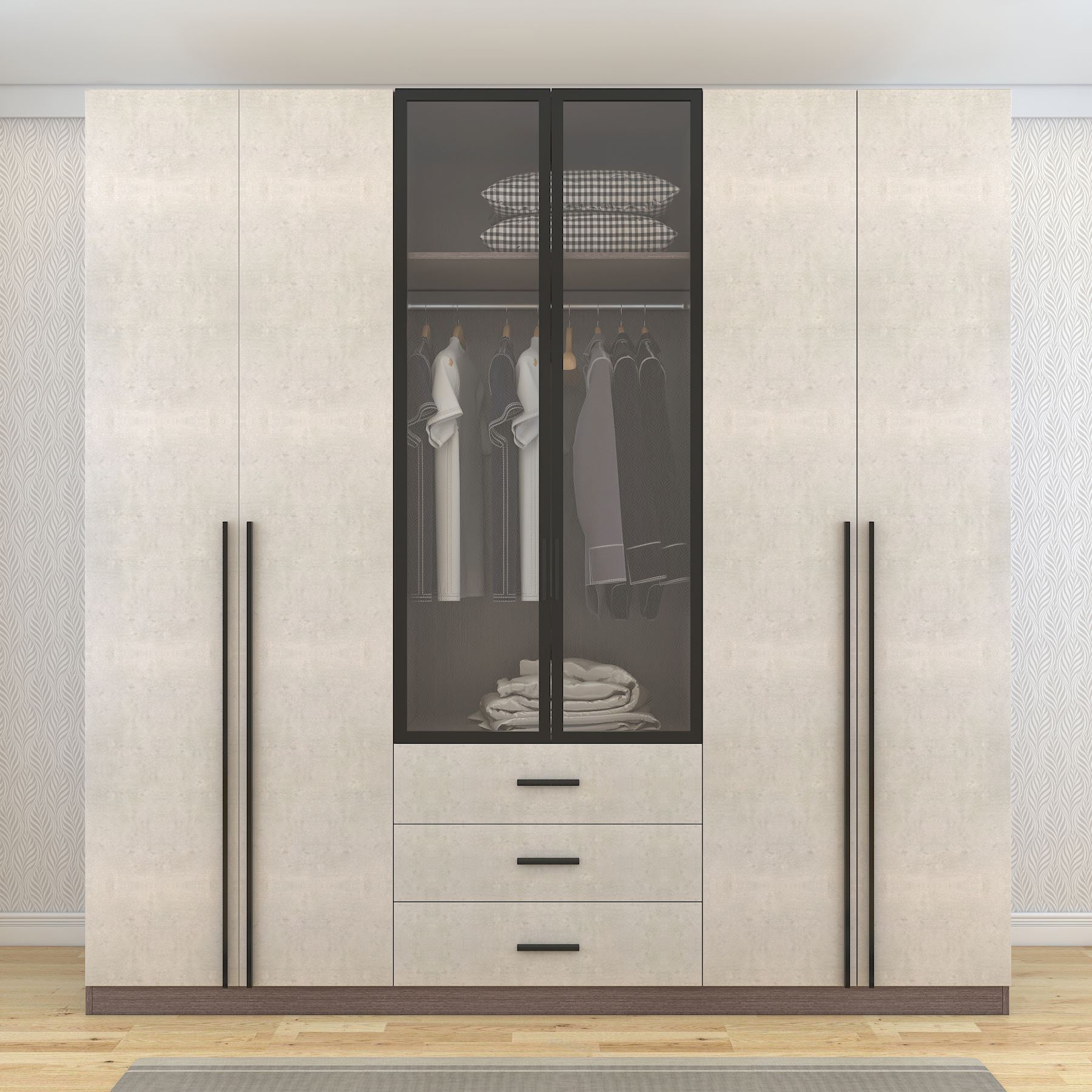 林邦兔宝宝杉木实木板材全屋定制衣柜家具江浙沪免费定制走入式衣柜