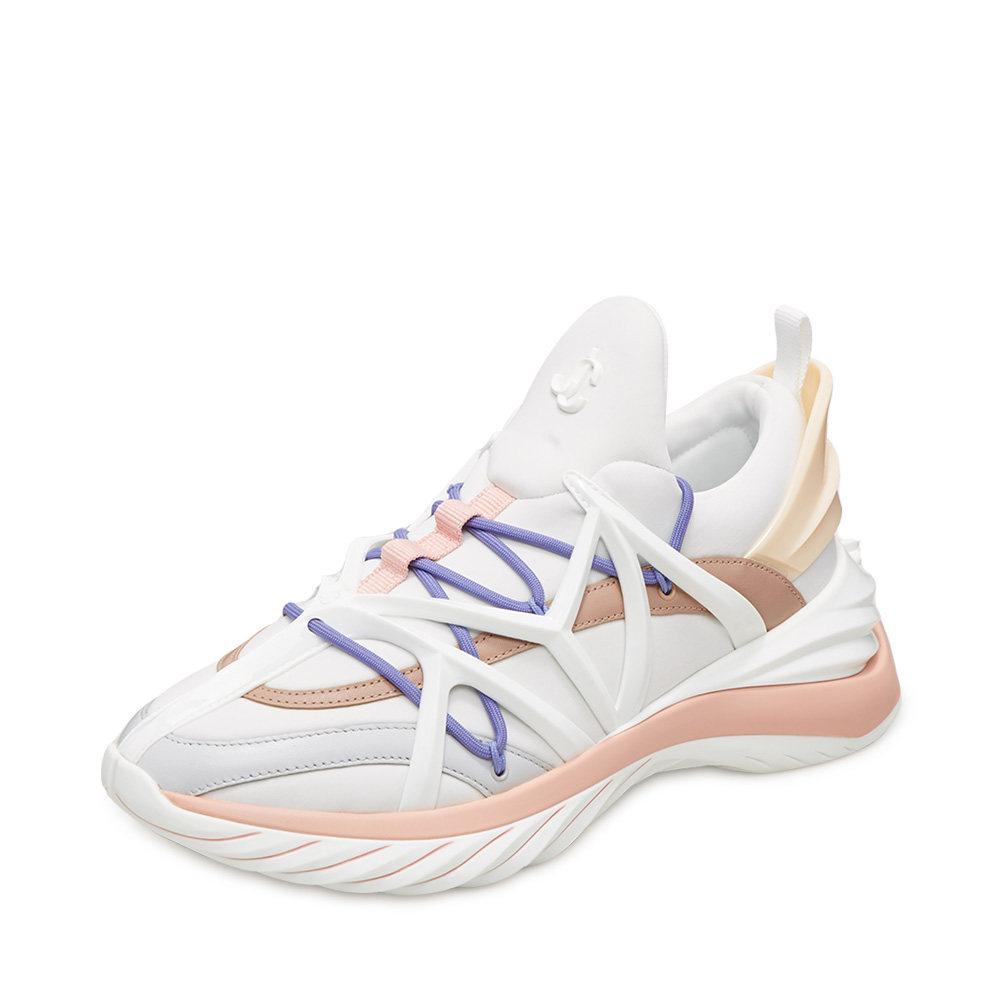 自营jimmychoo周仰杰撞色羊皮皮革设计运动鞋休闲鞋单鞋