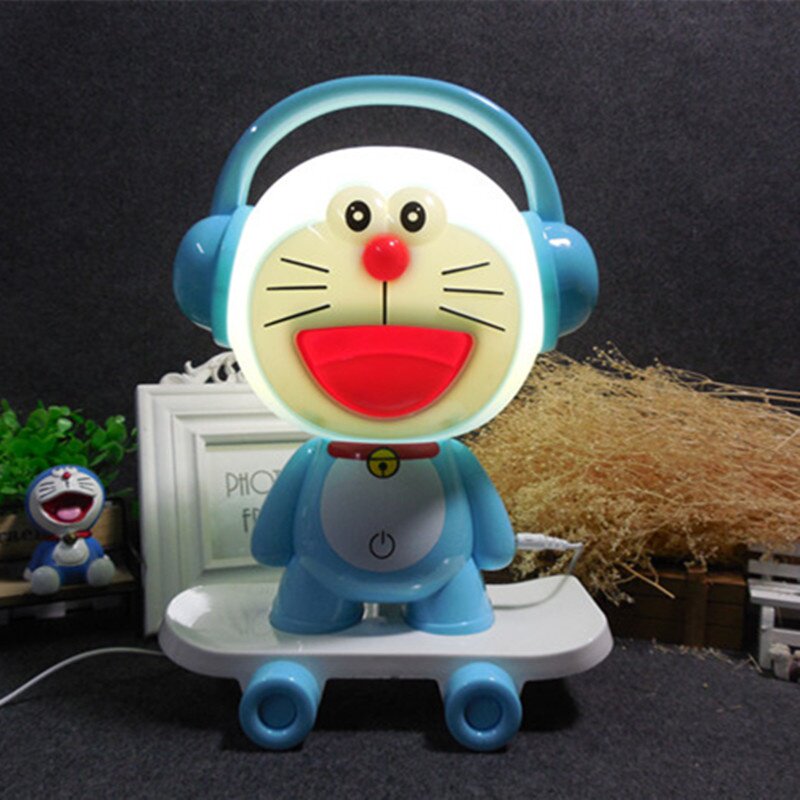 插电男孩闺蜜女生头灯床头小夜灯胖子滑板卡通小夜灯