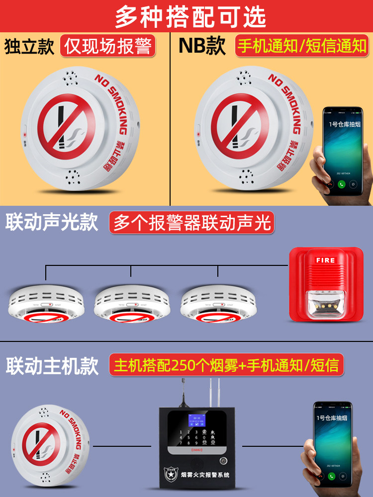 吸烟报警器控烟卫士卫生间厕所仓库抽烟探测器智能香烟烟雾报警器