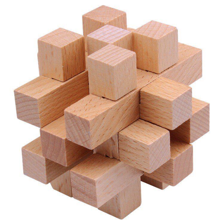 工厂直供木本色孔明锁古典成人智力儿童益智玩具装解解锁