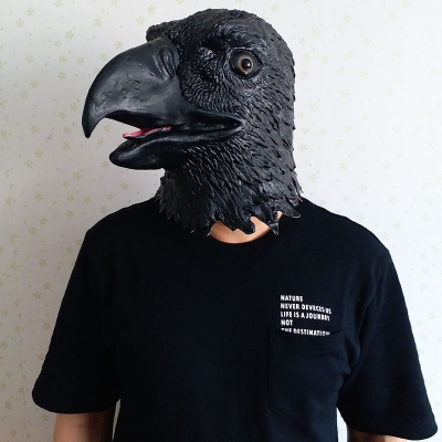 老鹰动物头套面具乳胶v搞笑大雕成人儿童抖音恐怖动物面具头套可热销
