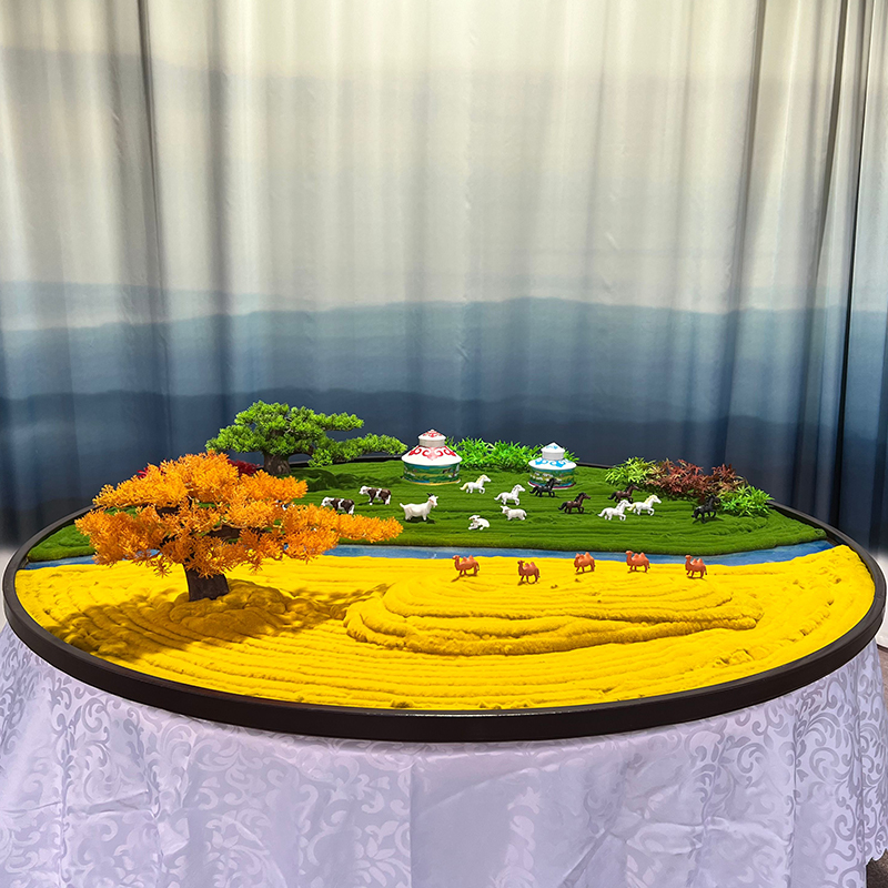 餐桌中间摆件饭店包间桌面摆花沙盘盆景酒店仿真花