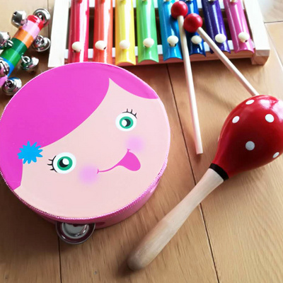 玩具宝宝铃鼓儿童沙锤敲琴摇铃套装幼儿园音乐区打击乐器