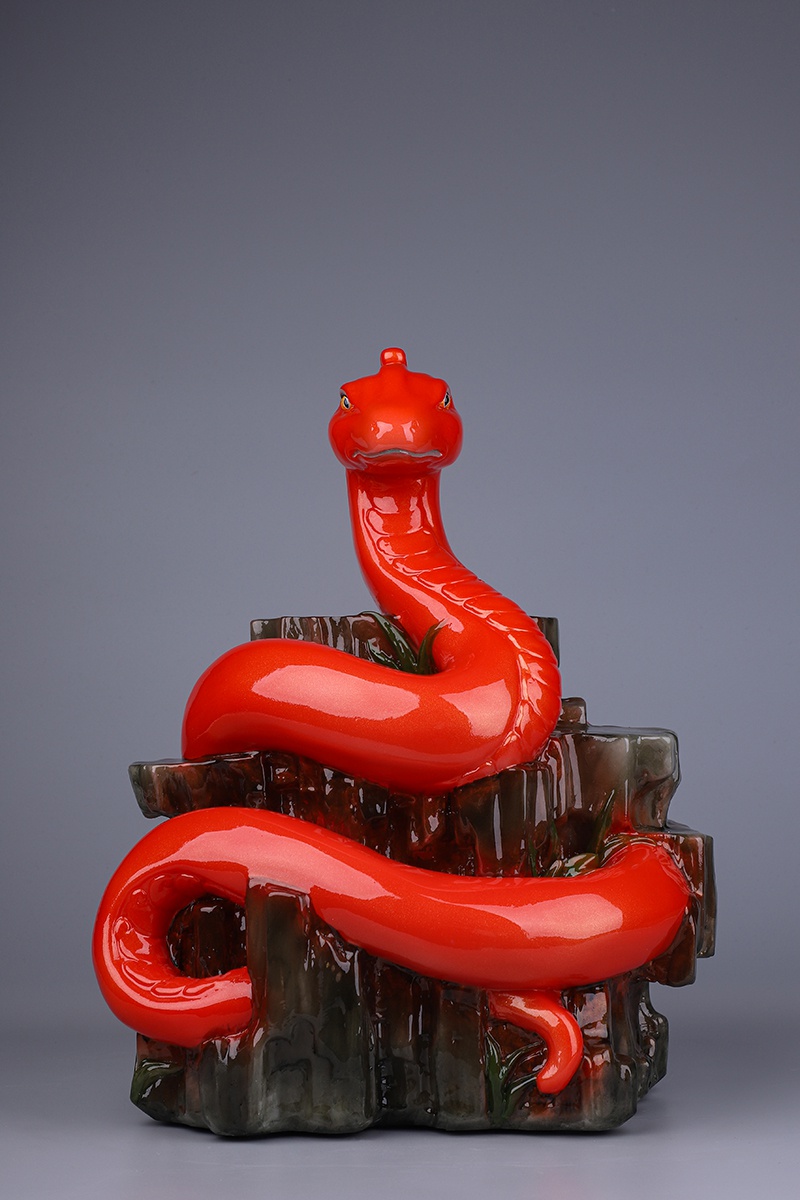 2021典藏汉白玉蛇仙保家仙真身居居家供奉蟒仙摆件