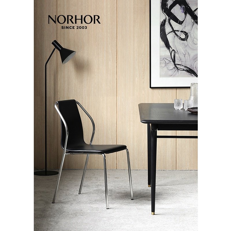 北欧表情norhor现代简约wings不锈钢布艺皮革软包背椅餐椅