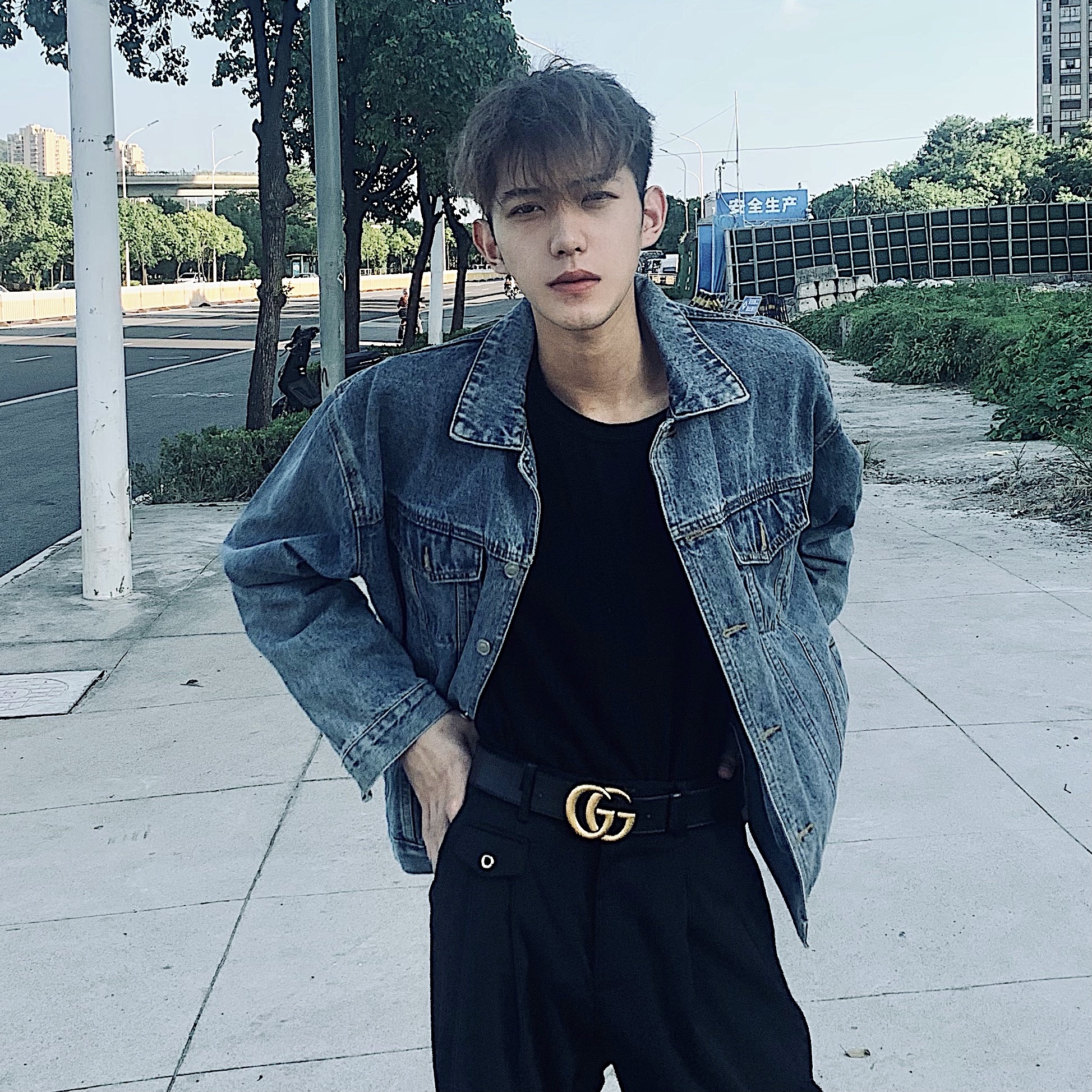 牛仔外套男春秋季新款ins潮流宽松牛仔上衣休闲百搭复古工装夹克