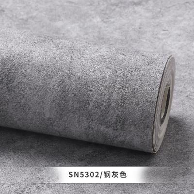 新品复古水泥灰色墙纸工业餐厅硅藻壁纸北欧pvc墙纸