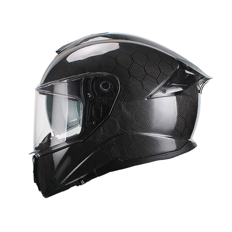 骑士faseed镜片碳纤维摩托车全盔亚洲头型超轻防雾摩托车头盔