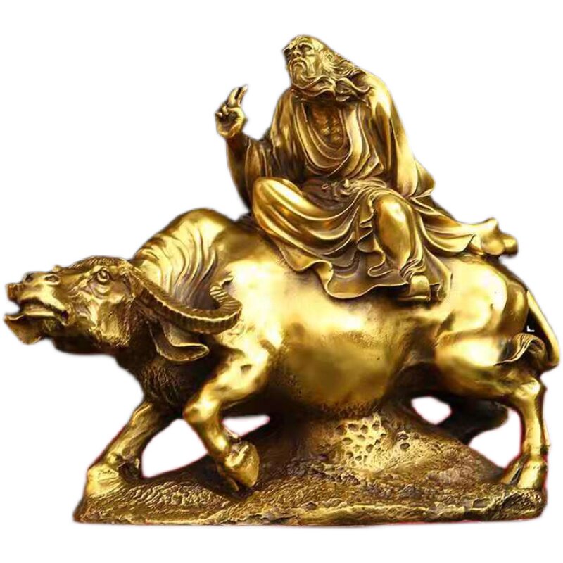 全铜老子骑牛出关摆件道德天尊老君铜像家居摆件