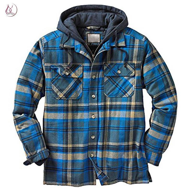 wintercottonpaddedplaidloosehoodedformenjacket棉衣棉衣