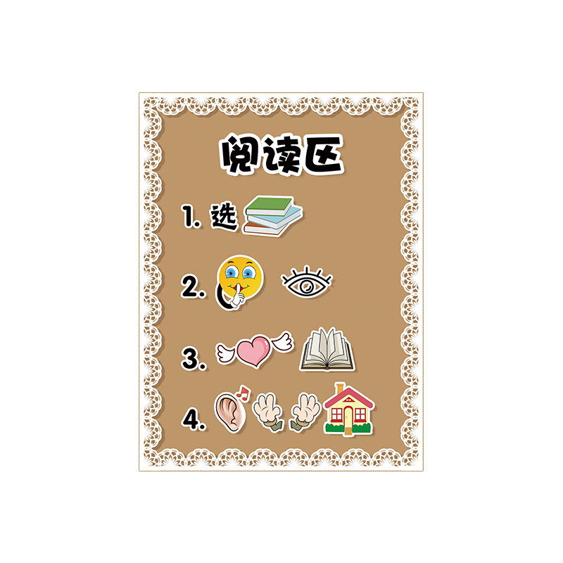 田园环创幼儿园小班区域角进区规则手工蕾丝边区墙贴