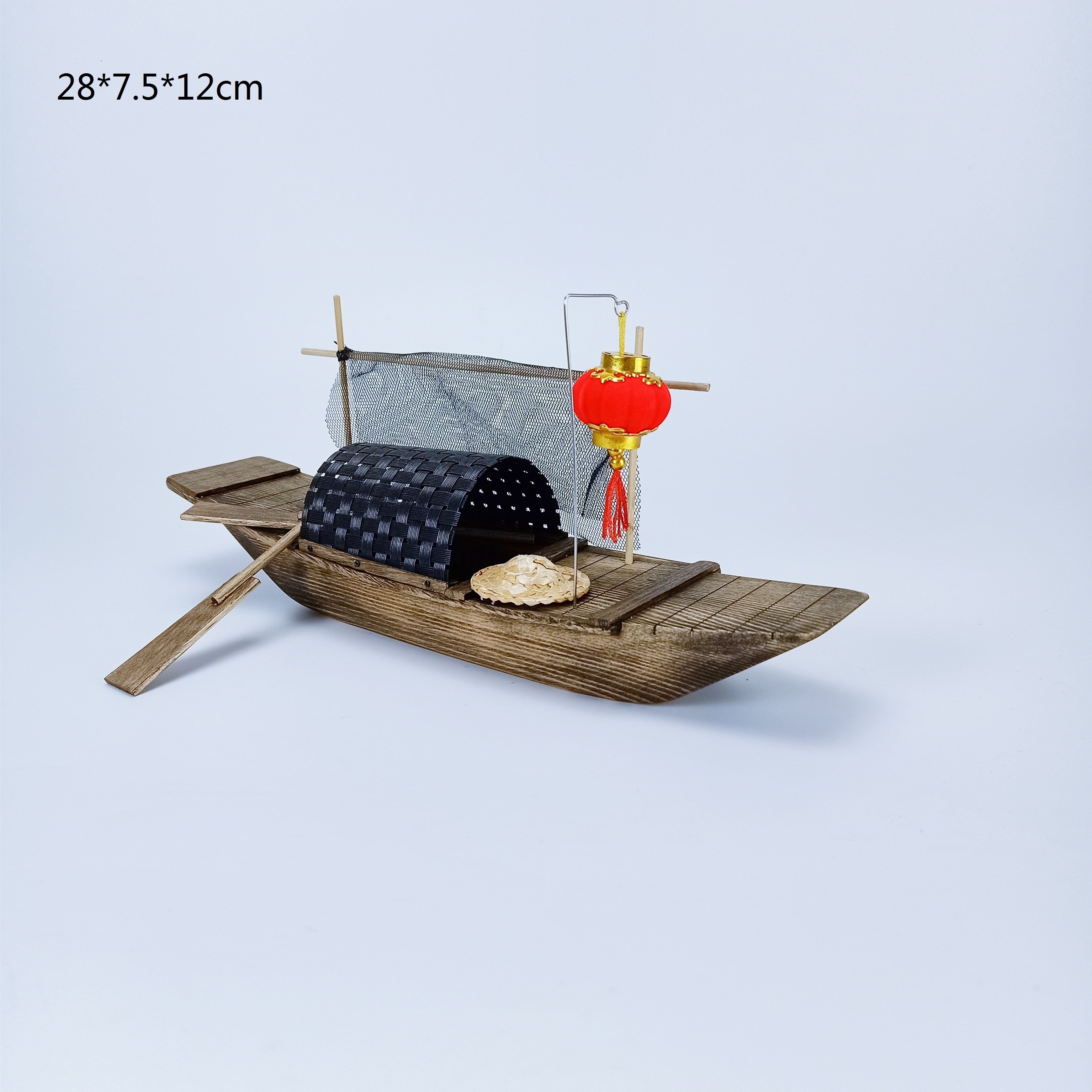 渔船江南帆船装饰鱼池摆件饭店木船庭院户外工艺船