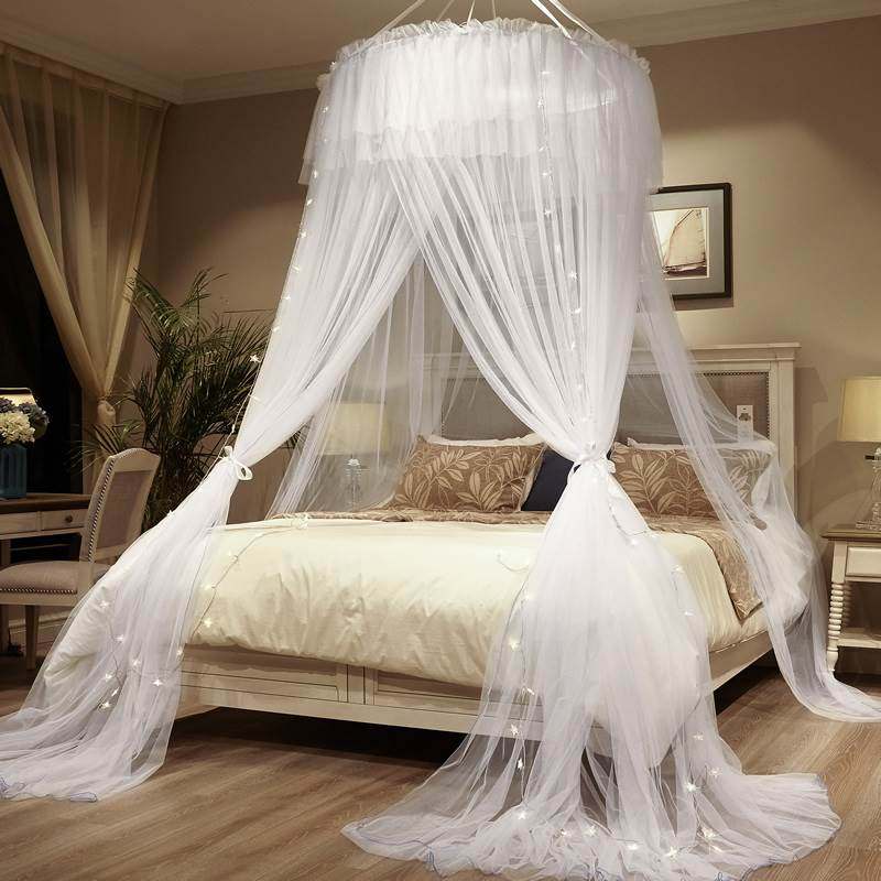 床幔韩式打孔一体式顶部女寝室2米圆防置大尺寸蚊帐