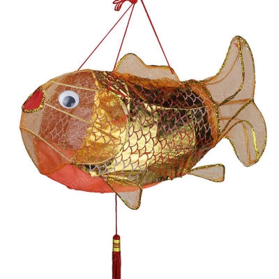 灯笼鱼灯舞蹈鲤鱼金布制作元宵节中秋手工制手工灯笼