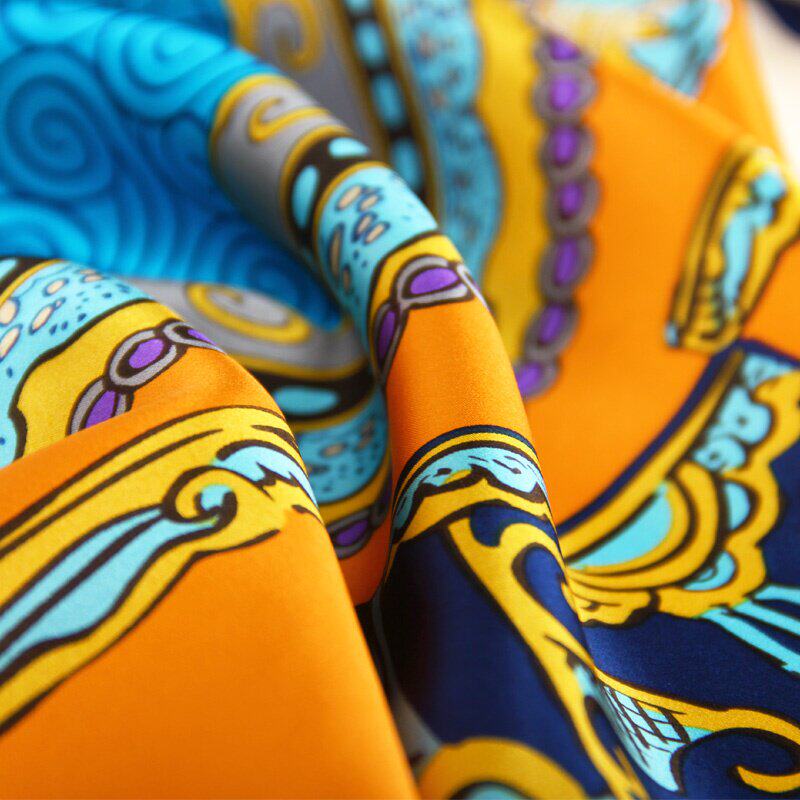 宝石蝶丝巾女春夏桑蚕丝大方巾妈妈款礼品披肩真丝围巾/锦绣华冠