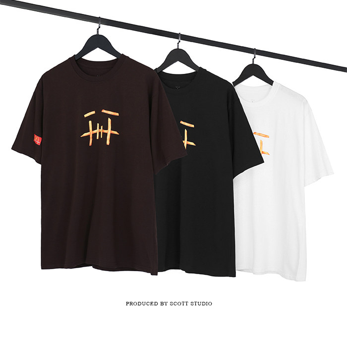 travisscottts麦当劳联名短袖薯条鬼脸欧美宽松t恤