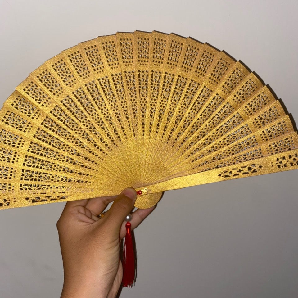 新品天官赐福花城金箔扇谢cos周边古风复古扇子