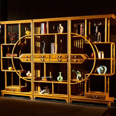 金丝茶叶陈列柜展示置物架红木家具中式楠木新中式实木多宝格