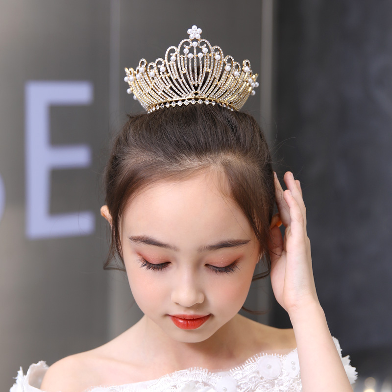 女童皇冠头饰公主王冠水晶苏菲亚儿童走秀生日儿童节演出主持发饰