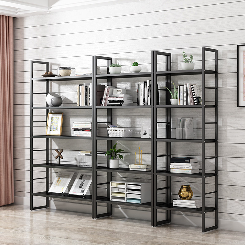 简易书架落地家用简约铁艺办公室书本收纳置物架书架