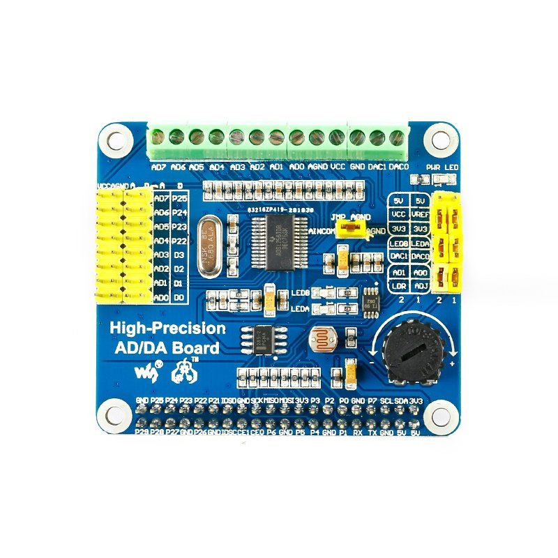 树莓3b 4b高精度adda数模模数模块扩展开发板