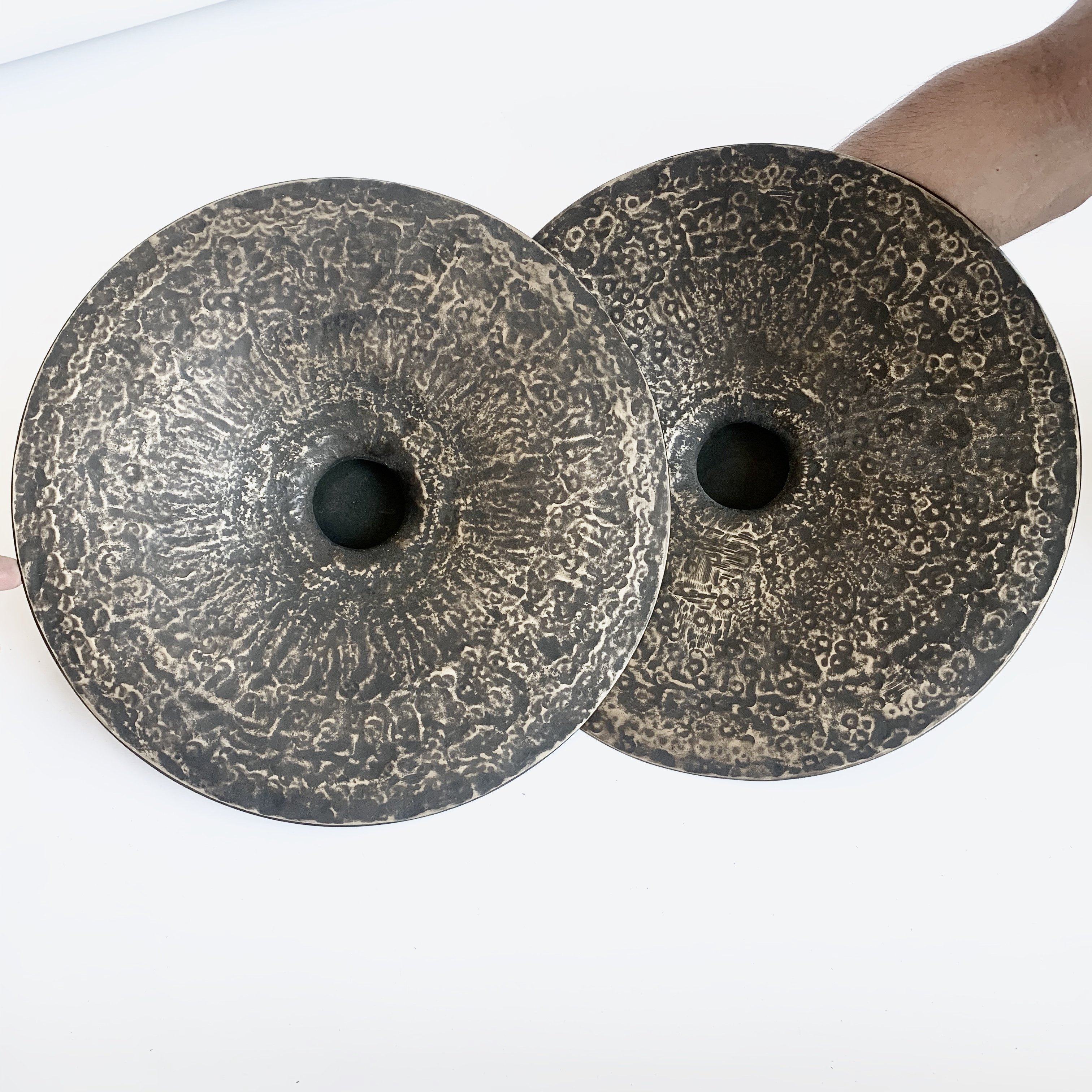 40cm手工青铜大铙闭口道教响器老铜铙黑开口大铙