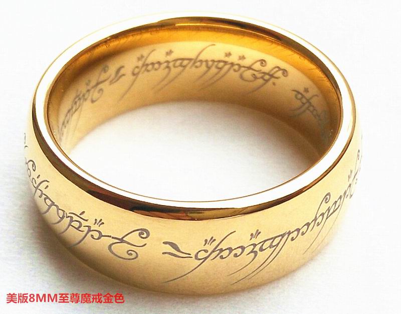 魔戒光滑圆润8mm指环王戒指至尊原版字体雕刻戒指
