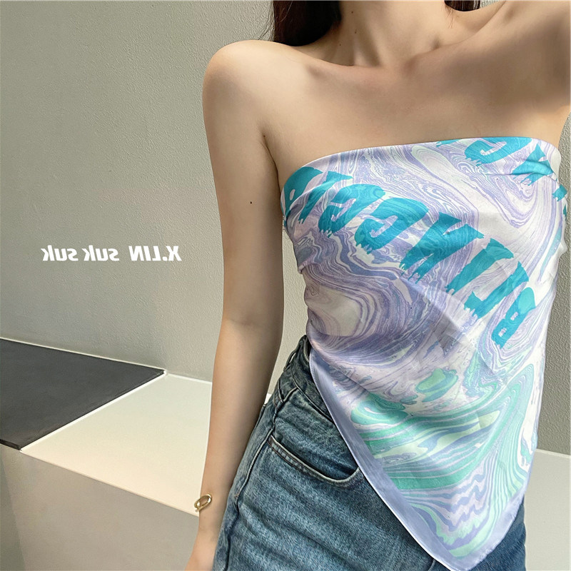 三角丝巾肚兜抹胸吊带设计小众外穿内搭网红背心吊带