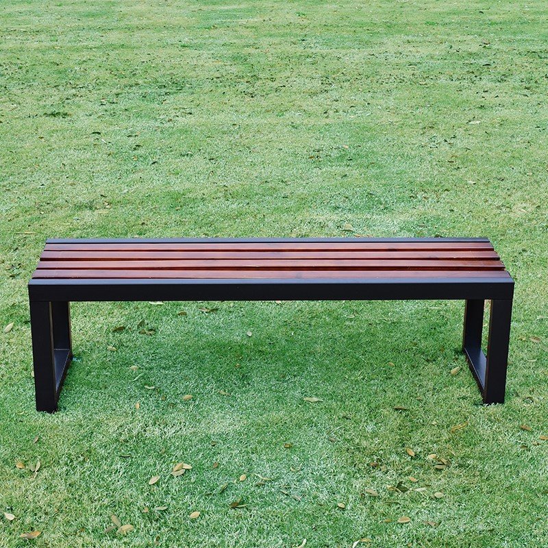 长椅公园户外室外防腐实木长条条凳广场篮球场公共椅