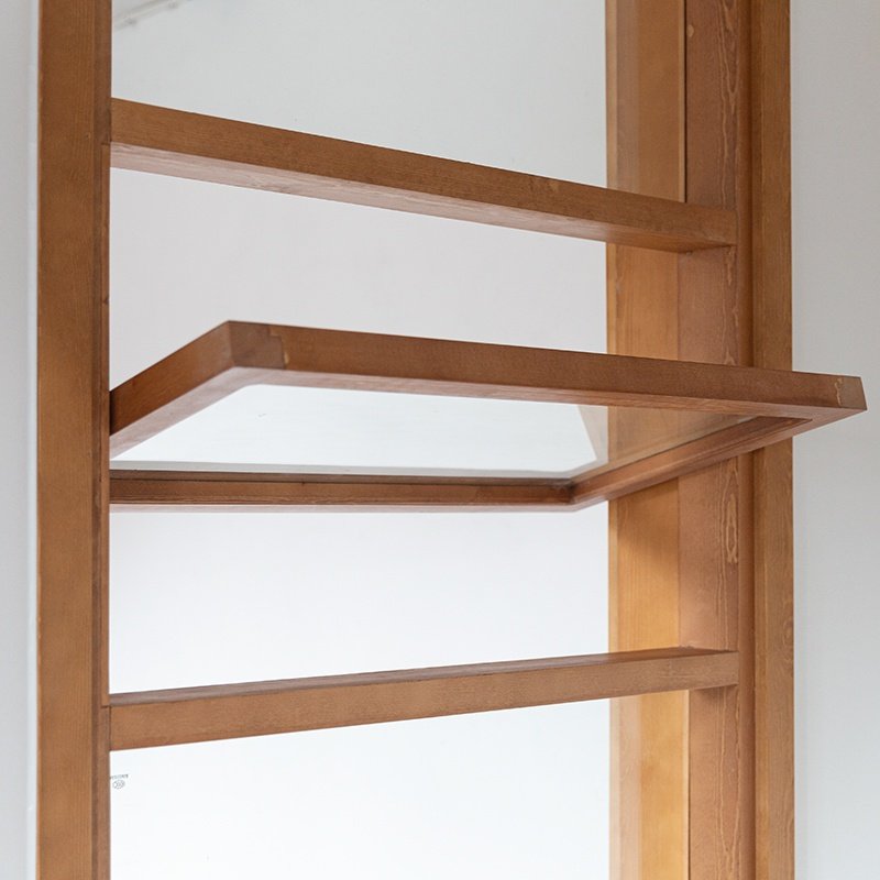 木窗松木原木外悬窗平开窗推拉拉窗定制咖啡店外悬窗