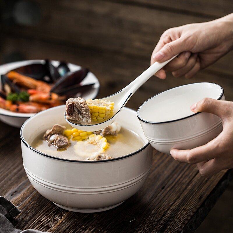 北欧碗碟陶瓷简约日式饭碗吃饭个性组合餐具碗