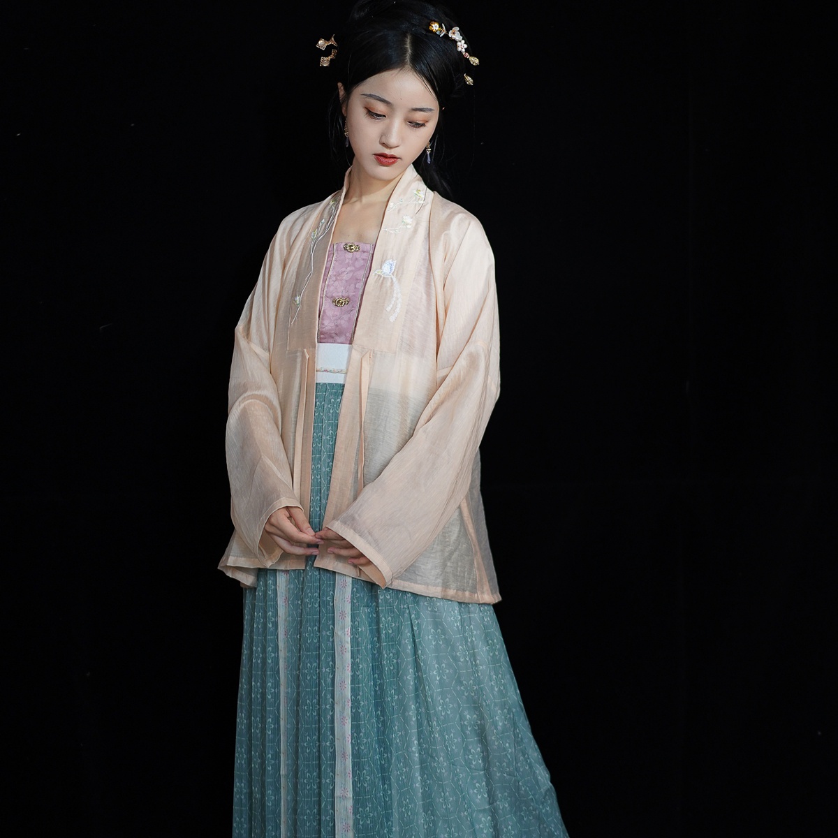 明制白菜汉服领衫直领对襟短衫春夏夏秋薄款汉服