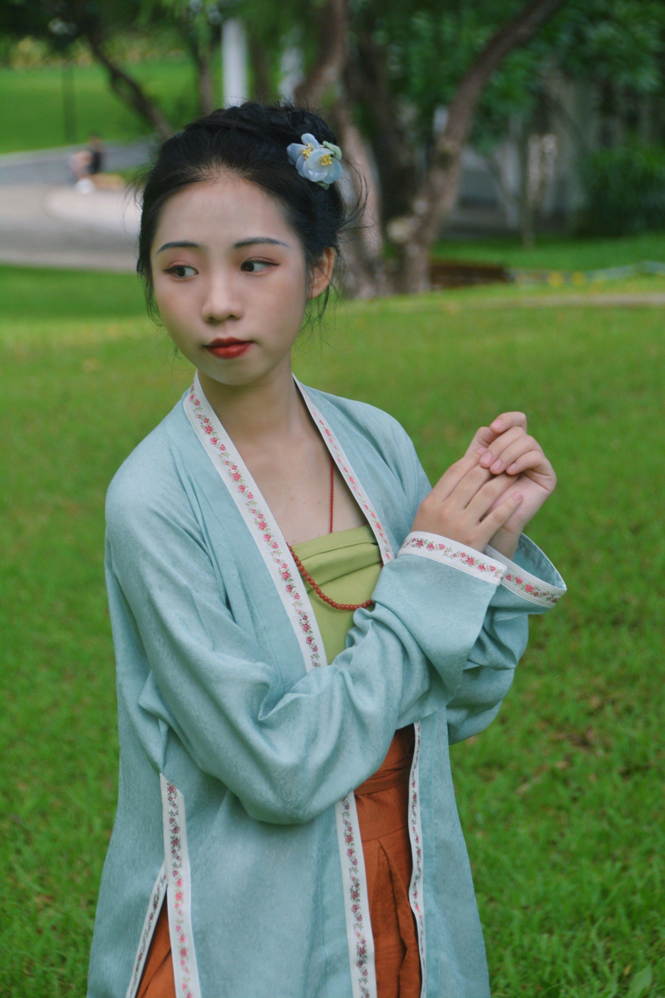 蔷薇茶园山宋墓窄袖全缘边宋制汉服大码女装枝汉汉服