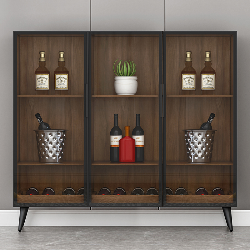 客厅窄小小酒柜子靠墙家用小型迷你玻璃展示柜酒柜