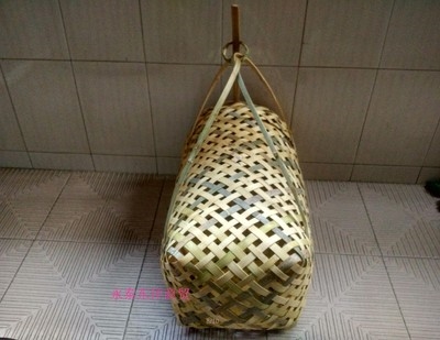 鸡笼自家家养鸟笼竹篾用具竹子篮筐动物田鸡竹编