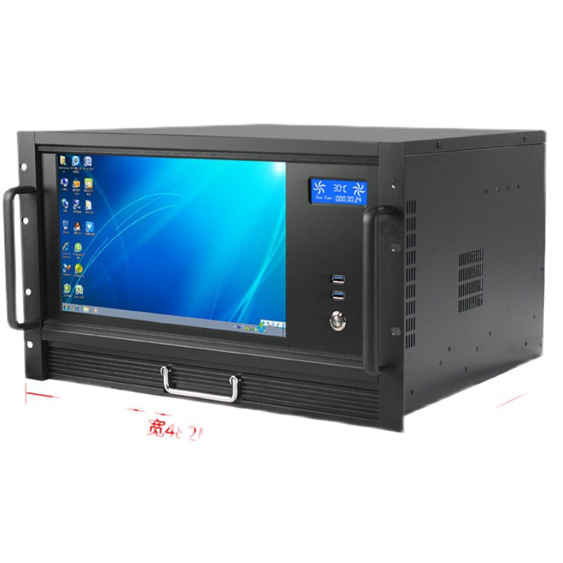 机箱6u工控工控机133寸触摸屏19201080一体机网络广播机箱