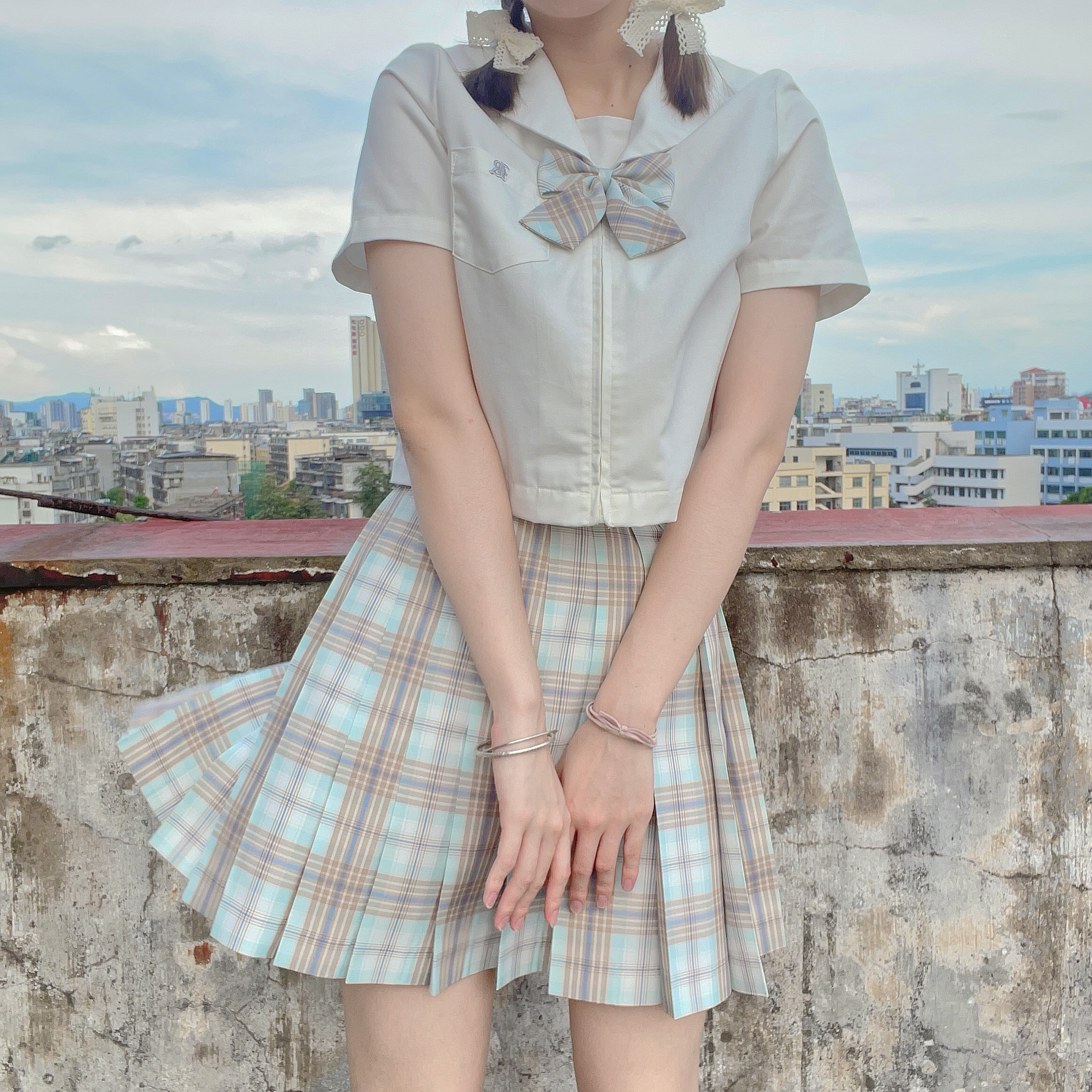 夜画格月幽意向原创校供格jk格裙高校女格半身裙