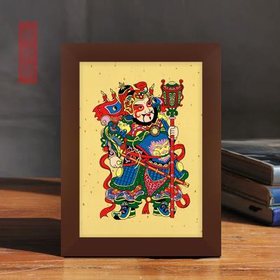 中国郁垒门贴秦琼敬德神荼童子门神国风摆件年画