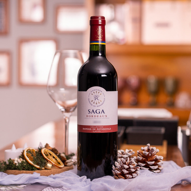 法国进口 red750ml 拉菲传说波尔多 法定产区红葡萄酒saga 红标 - 爱