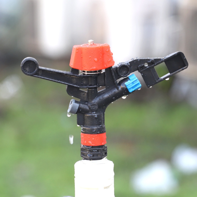 6分塑料摇臂双孔喷头360度旋转草坪h园林农用喷灌降温果树洒水器