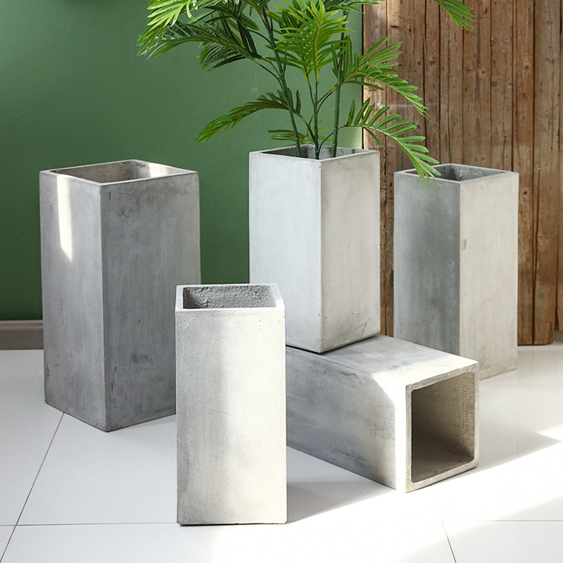 花盆北欧简约创意水泥长方形大号落地现代客厅花盆