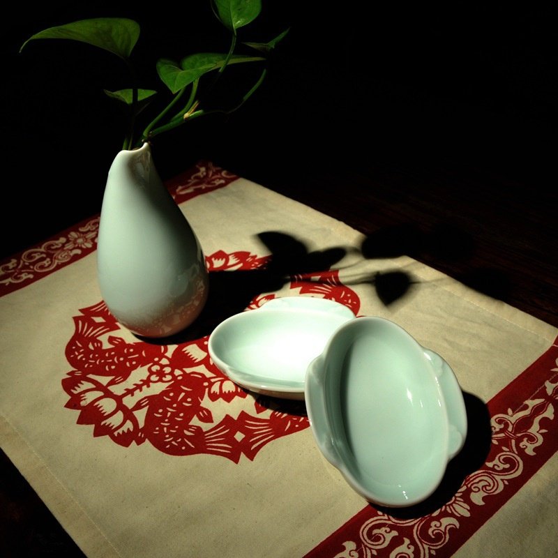 酒杯古风耳杯双耳羽觞杯青瓷黄酒杯中式复古曲水流觞酒杯