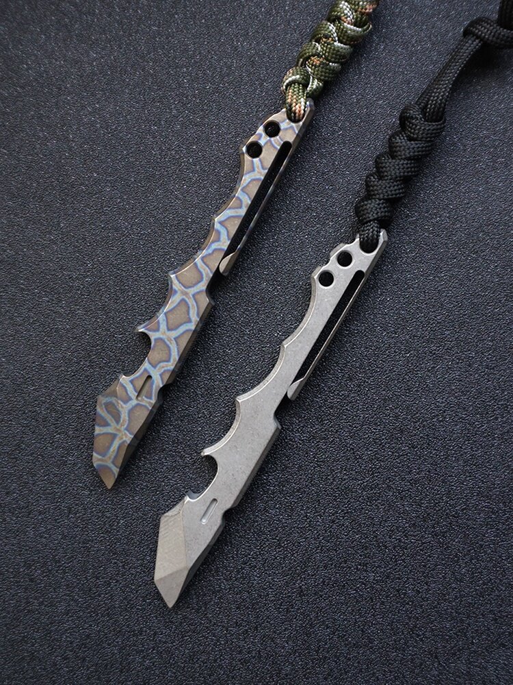 钛合金露营多功能撬棍户外生存防身酷棍edc便携多功能组合工具