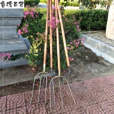 农用种地农业草堆小钢水草铁叉草叉工具钢四齿叉