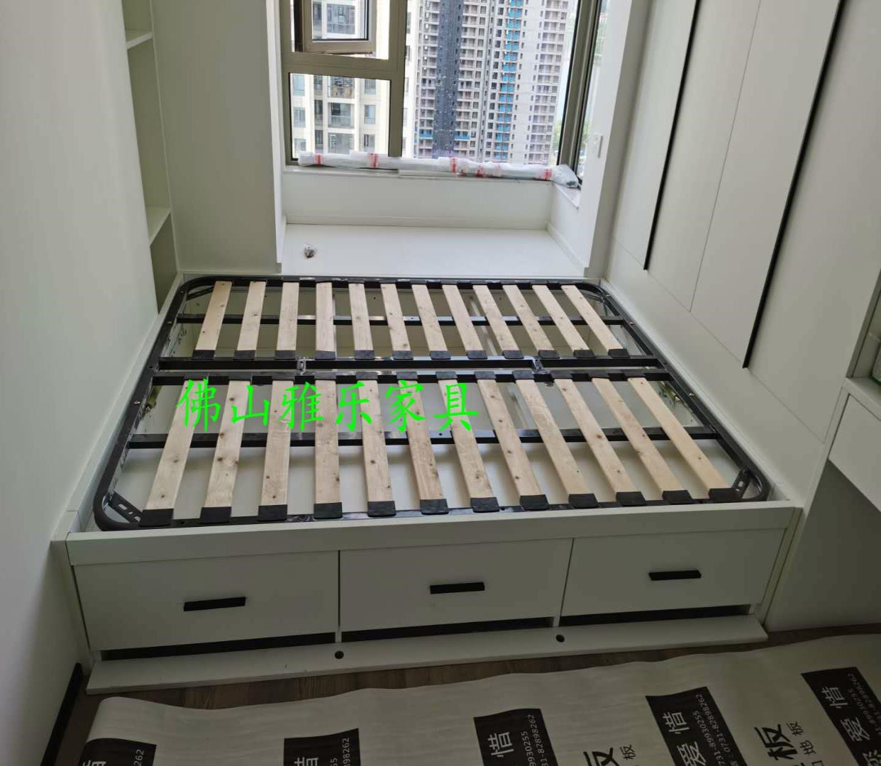 榻榻米透气排骨骨架上翻床架升降床板实木加宽床架