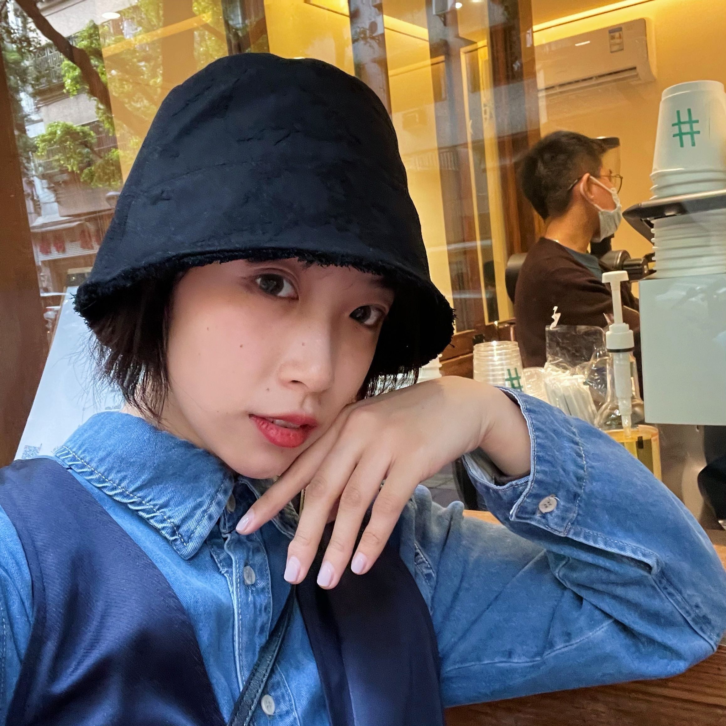 姚叔叔面料敲仙的低调轻奢蕾丝纹理提花禁欲系水桶帽遮阳帽子