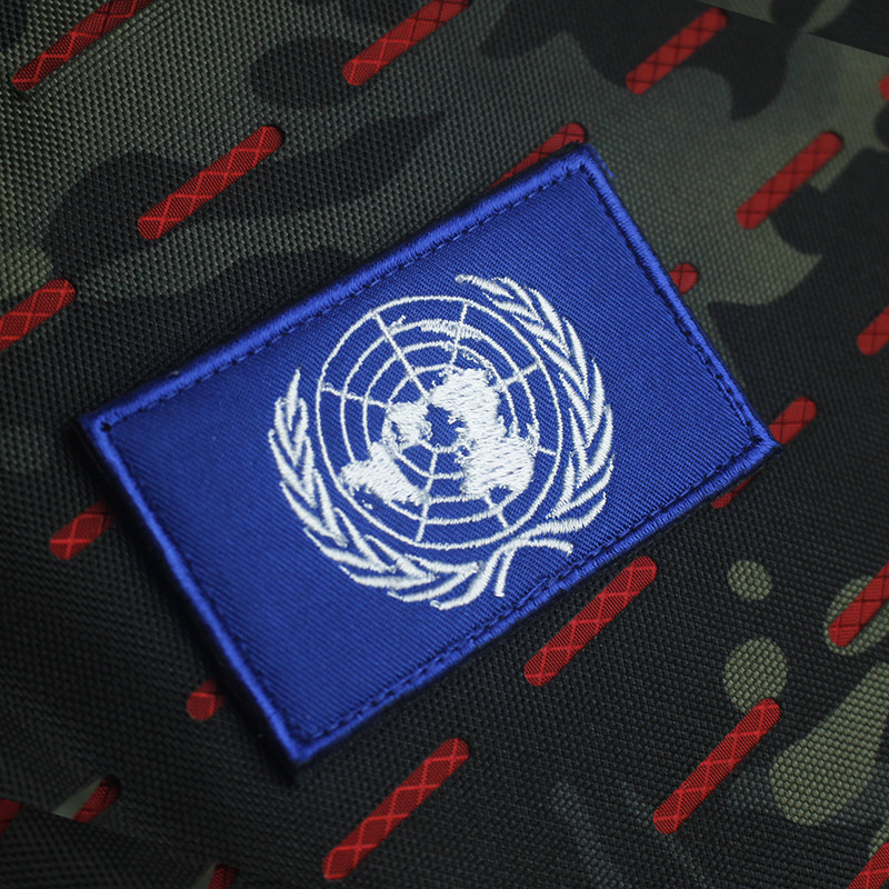维和臂章刺绣魔术贴章联合国国旗徽章定制补丁贴章