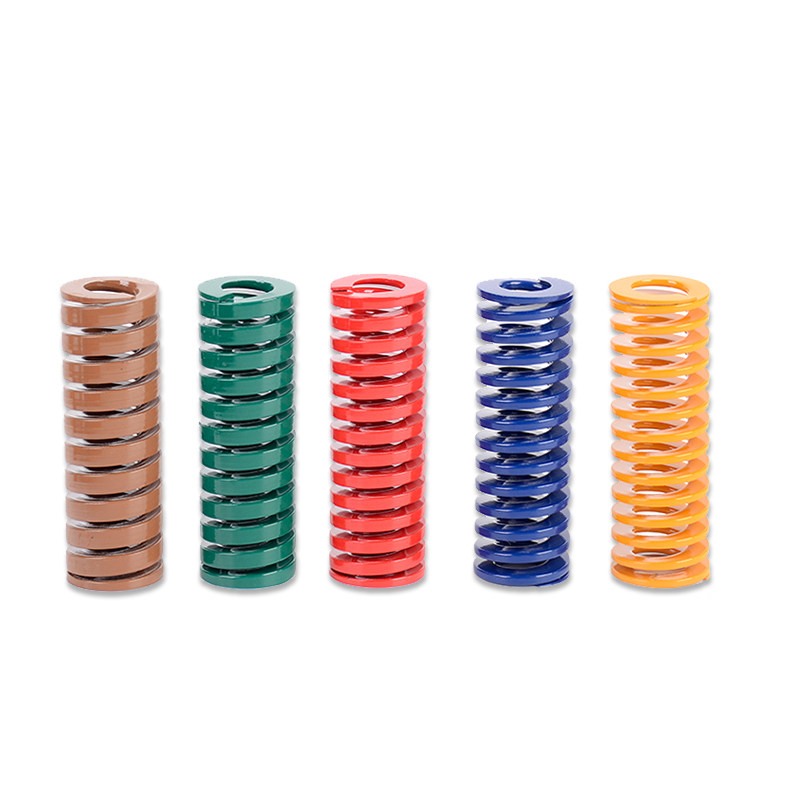 弹簧模具黄蓝红绿茶棕色日标矩形压缩扁线螺旋弹簧